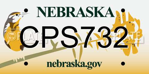 CPS732 Nebraska License Plate