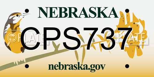 CPS737 Nebraska License Plate