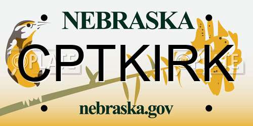 CPTKIRK Nebraska License Plate