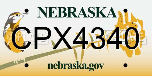 CPX4340 Nebraska License Plate