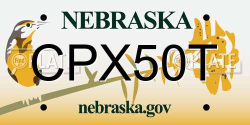 CPX50T Nebraska License Plate