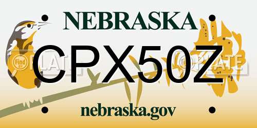 CPX50Z Nebraska License Plate