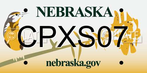 CPXS07 Nebraska License Plate