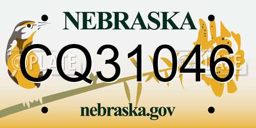 CQ31046 Nebraska License Plate