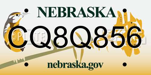 CQ8Q856 Nebraska License Plate