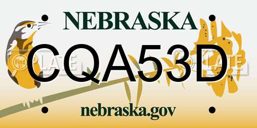 CQA53D Nebraska License Plate