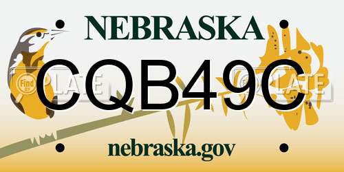 CQB49C Nebraska License Plate