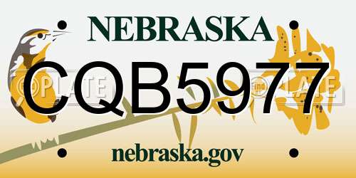 CQB5977 Nebraska License Plate