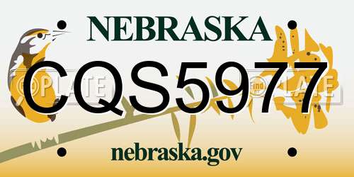 CQS5977 Nebraska License Plate