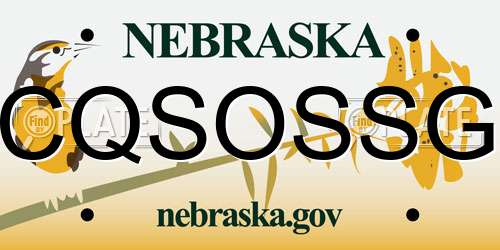 CQSOSSG Nebraska License Plate