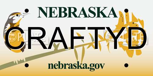 CRAFTYD Nebraska License Plate