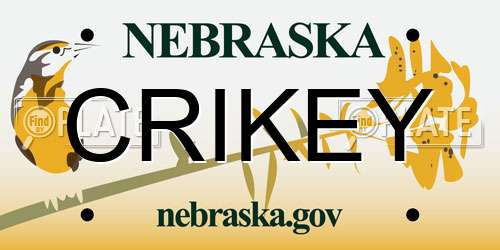 CRIKEY Nebraska License Plate