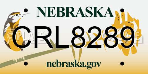 CRL8289 Nebraska License Plate