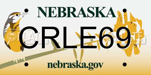 CRLE69 Nebraska License Plate