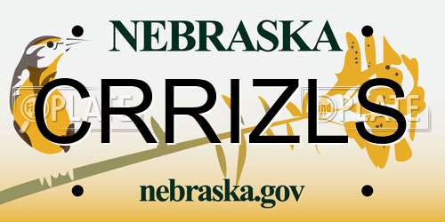 CRRIZLS Nebraska License Plate