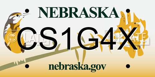 CS1G4X Nebraska License Plate