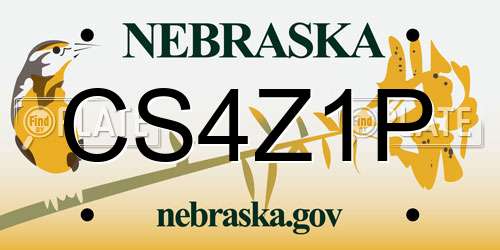 CS4Z1P Nebraska License Plate