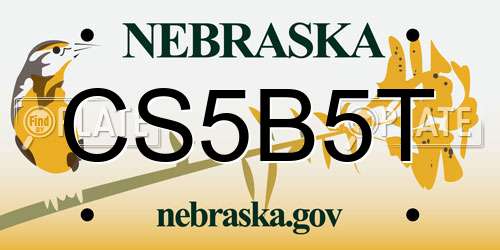 CS5B5T Nebraska License Plate
