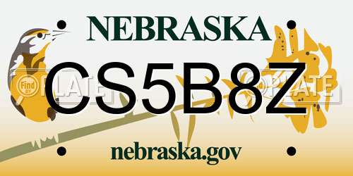 CS5B8Z Nebraska License Plate