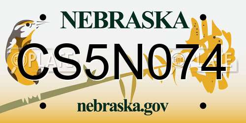 CS5N074 Nebraska License Plate