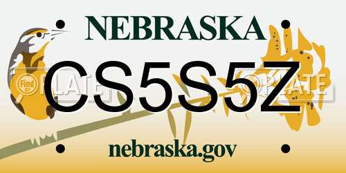 CS5S5Z Nebraska License Plate
