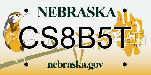 CS8B5T Nebraska License Plate