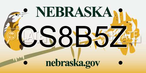 CS8B5Z Nebraska License Plate