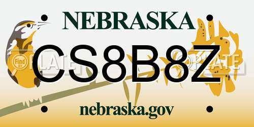 CS8B8Z Nebraska License Plate