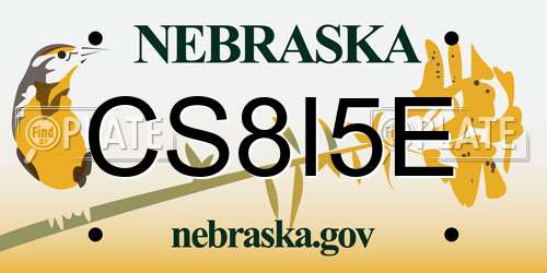 CS8I5E Nebraska License Plate