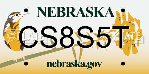CS8S5T Nebraska License Plate