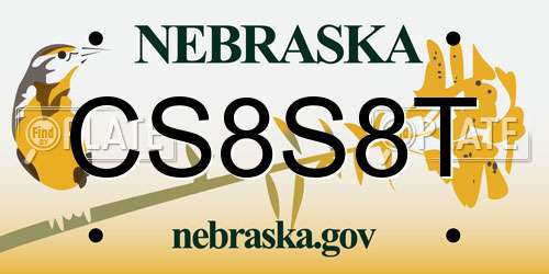 CS8S8T Nebraska License Plate