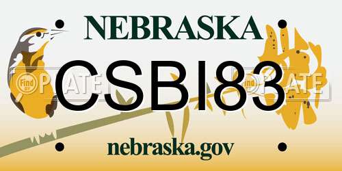 CSBI83 Nebraska License Plate