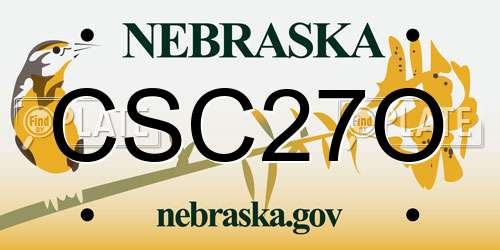 CSC27O Nebraska License Plate