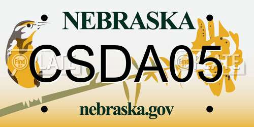 CSDA05 Nebraska License Plate