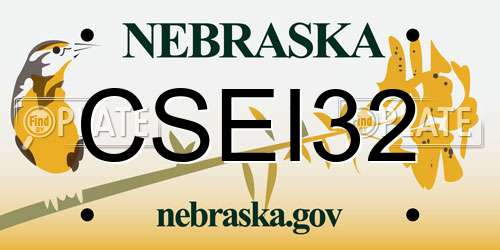 CSEI32 Nebraska License Plate