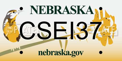 CSEI37 Nebraska License Plate