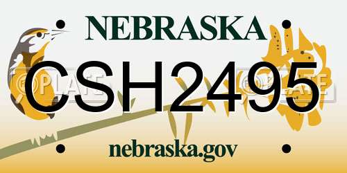 CSH2495 Nebraska License Plate