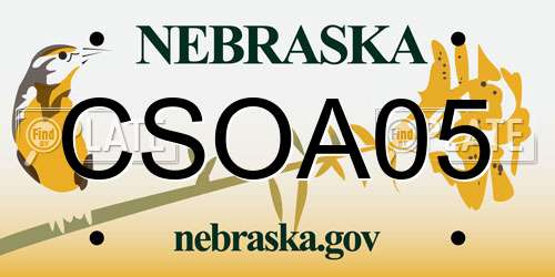 CSOA05 Nebraska License Plate