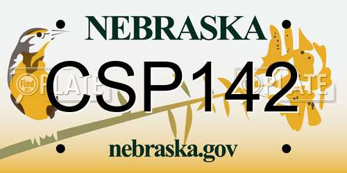 CSP142 Nebraska License Plate