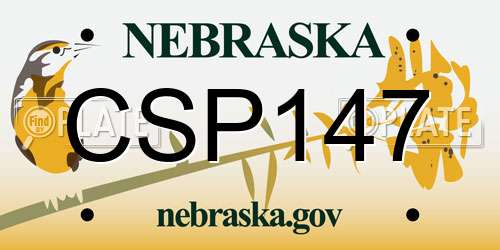 CSP147 Nebraska License Plate