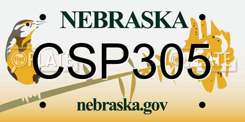 CSP305 Nebraska License Plate