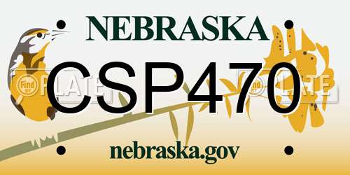 CSP470 Nebraska License Plate