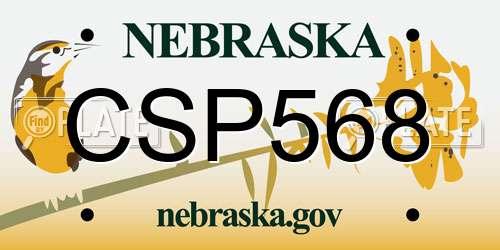 CSP568 Nebraska License Plate