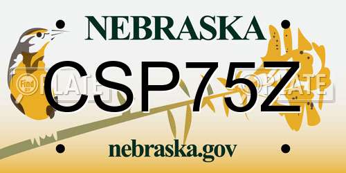 CSP75Z Nebraska License Plate