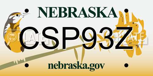 CSP93Z Nebraska License Plate