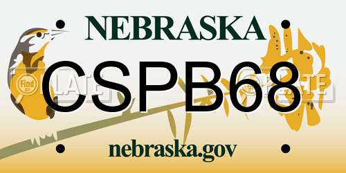 CSPB68 Nebraska License Plate