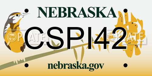 CSPI42 Nebraska License Plate