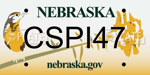 CSPI47 Nebraska License Plate
