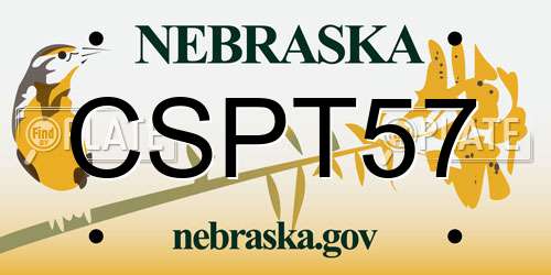 CSPT57 Nebraska License Plate