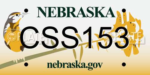 CSS153 Nebraska License Plate